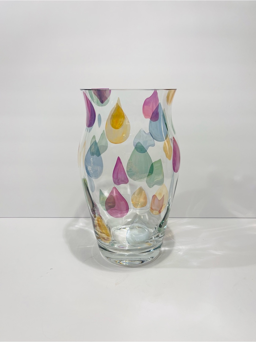 Vintage Hortensja Poland Tear Drop Large Crystal Vase 11”